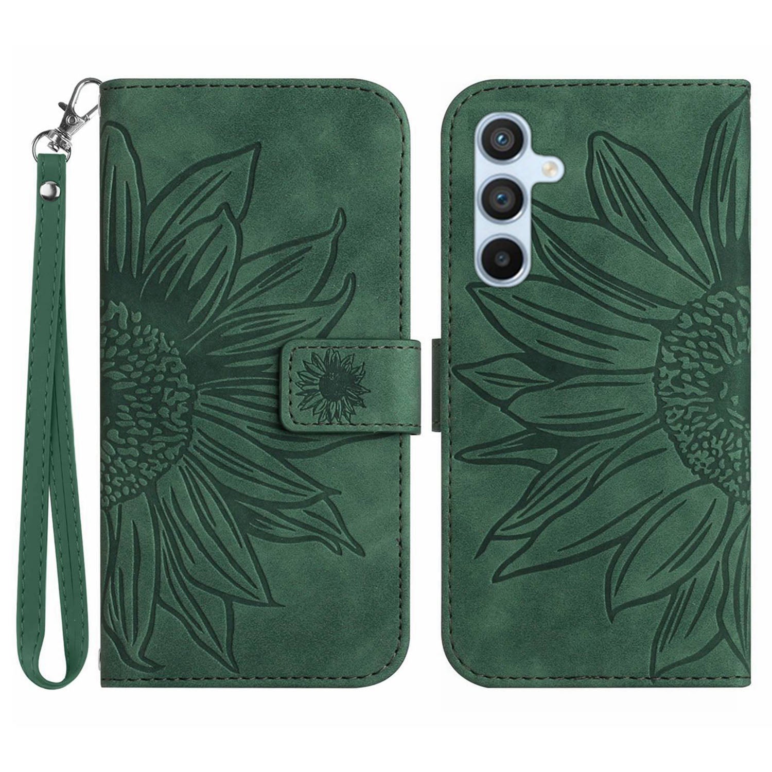 HT04 Leather Phone Case for Samsung Galaxy S23 FE Sunflower Pattern Flip Wallet Stand Cover with Hand Strap HT04 Leather Phone Case for Samsung Galaxy S23 FE Sunflower Pattern Flip Wallet Stand Cover with Hand Strap